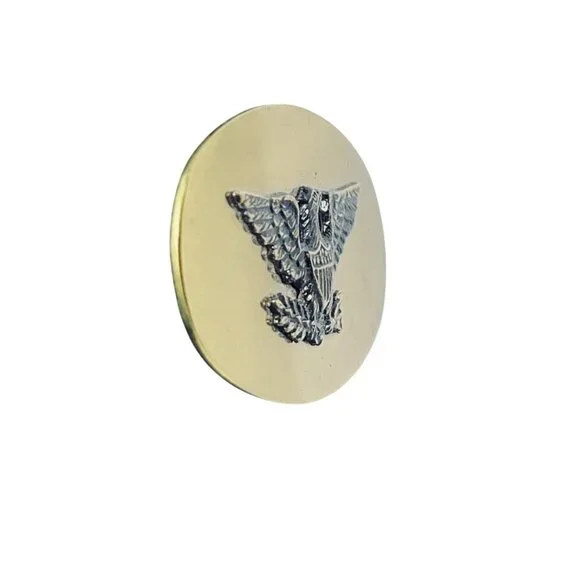 Vintage Dave's Oval Gold Tone Eagle Brooch (6070) - Picture 4 of 5